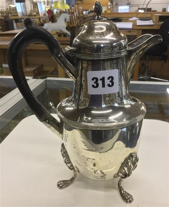 A George V silver hot water pot